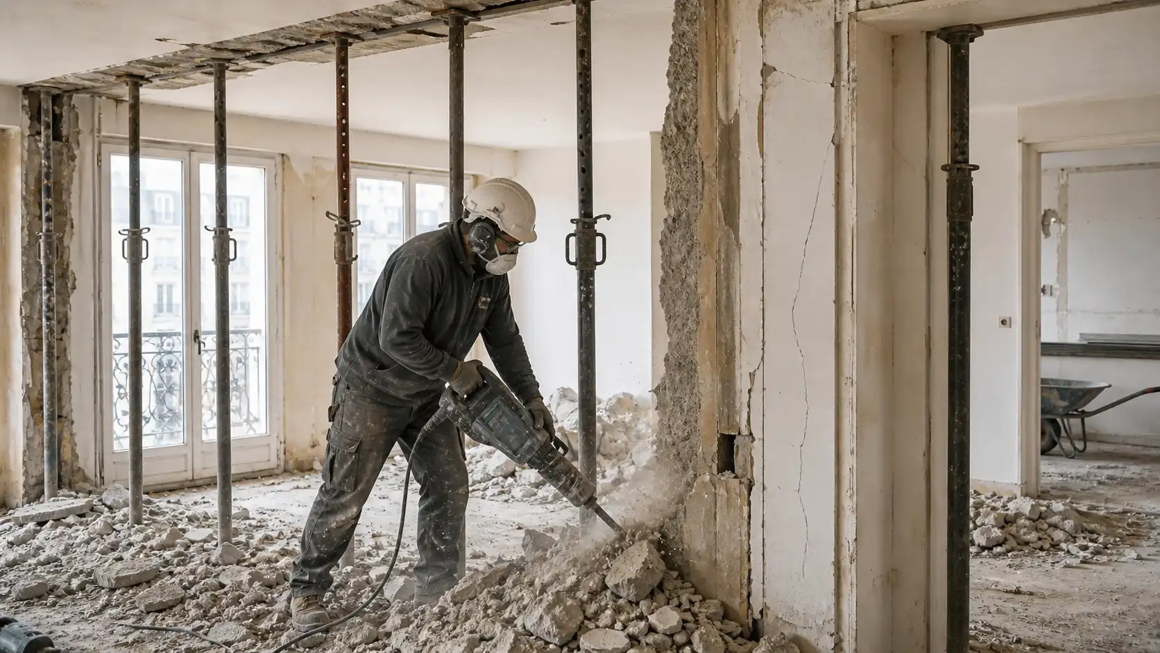 Casser un mur porteur : autorisations, étude et prix en 2026