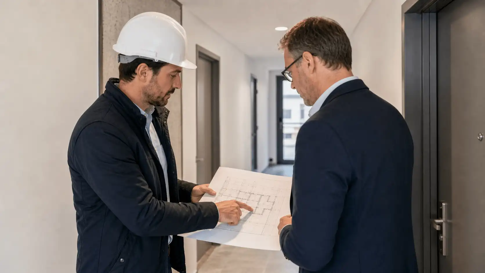 Ingénieur RS Ingénierie en réunion avec syndic de copropriété pour étude mur porteur
