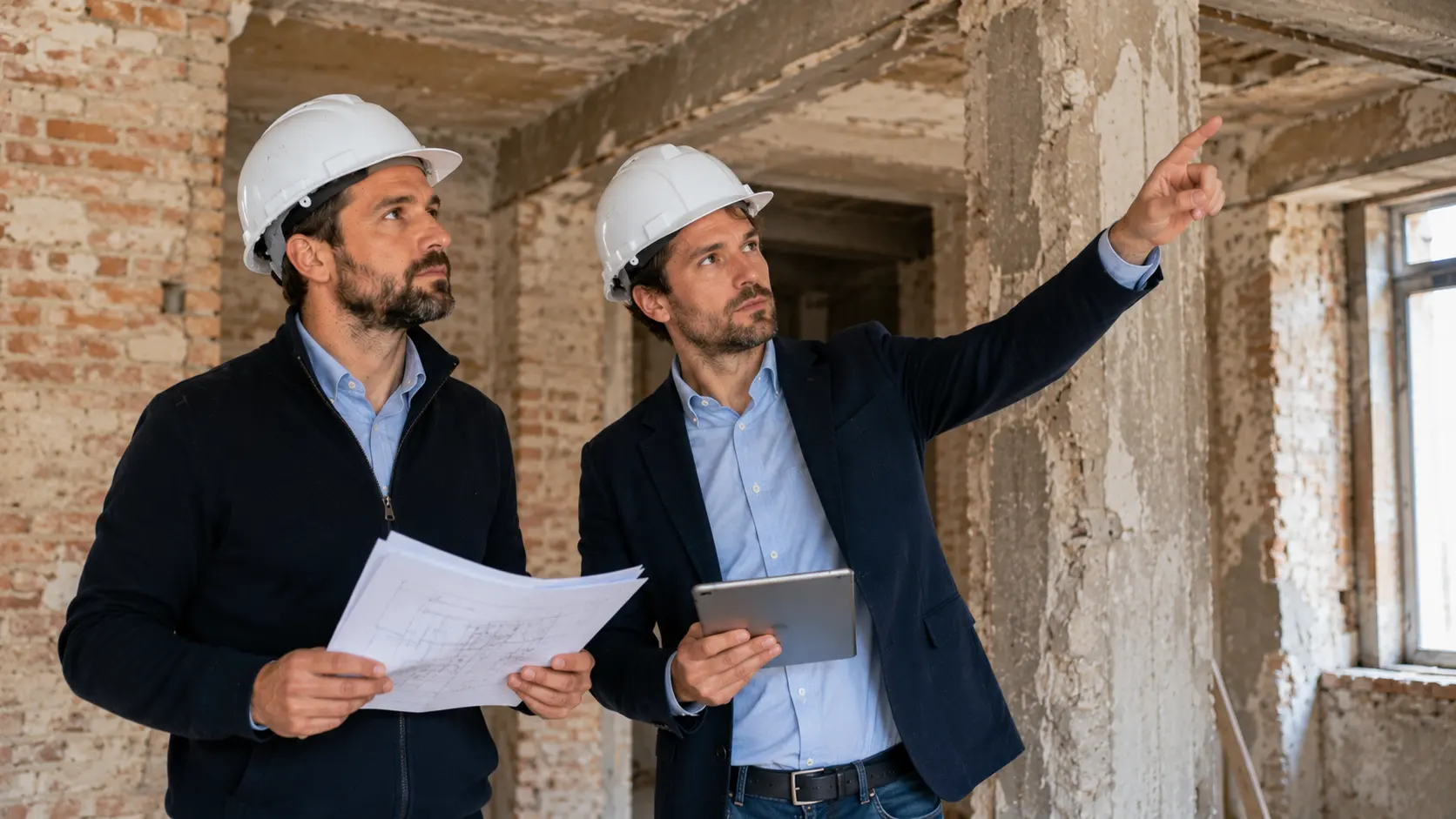 Architecte et ingénieur RS Ingénierie en phase de faisabilité structurelle sur chantier