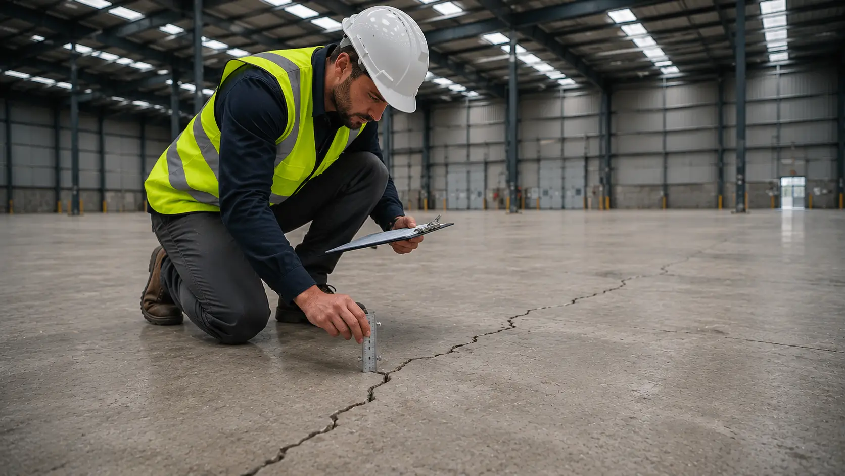 Expertise dallage industriel fissuré — que faire et qui contacter ?